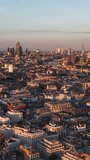 Vertical Video of London, Vertical Aerial View Shot, sunset, sunrise