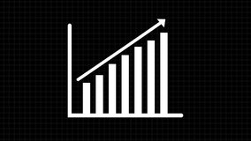 White ascending bar graph animated on a black grid background. - Powered by Shutterstock - Get 15% off with code: PIKWIZARD15