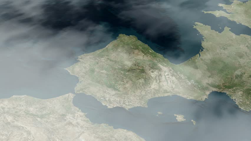 Spain Map - Clouds Effect.
