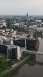 Vertical Video of Strasbourg, Vertical Aerial View Shot, day