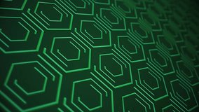 Circuit board styled background animation with digital data nodes streaming in repeating hexagonal shapes. This modern, green technology motion background is a seamless loop. - Powered by Shutterstock - Get 15% off with code: PIKWIZARD15
