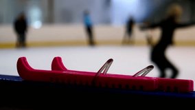 Close-up of the legs of an athlete on skates during rotation, ice, skates, Skaters skating skater skates active  - Powered by Shutterstock - Get 15% off with code: PIKWIZARD15