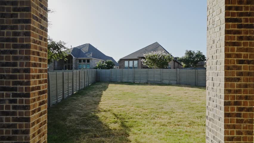 San Antonio, texas - July 18th 2023: a home back yard