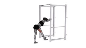 band bent over hip extension fitness exercise.