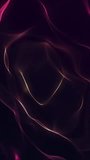 Vertical video - elegant gently flowing and rippling red and gold glowing digital fractal light wave background animation. This modern abstract motion background is full HD and a seamless loop.
