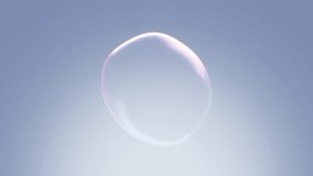 Single Soap bubble isolated flies over a light background for compositing. Seamless loop. Abstract smooth liquid shape - Powered by Shutterstock - Get 15% off with code: PIKWIZARD15
