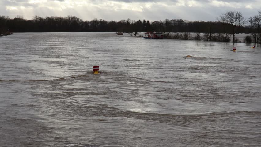 water of river in flooding period during heavy rains in spring.