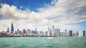 Time-Lapse of Chicago Skyline with Lake Michigan in Foreground, in 4K Ultra HD Resolution