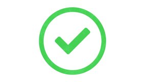 Animation of the green circle check mark icon. Smooth and simple animation of check marks on white, black and green screen chroma key background. - Powered by Shutterstock - Get 15% off with code: PIKWIZARD15