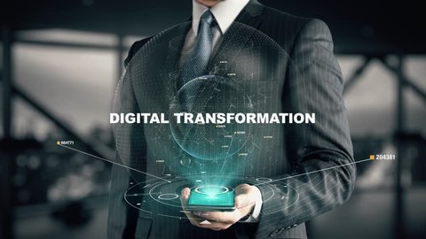 Businessman with Digital Transformation hologram concept