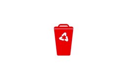 Looping Animated recycle bin logo on the dustbin, 4K video element 