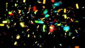 Falling holiday confetti, Looping Video Background of Confetti, Rectangle like confetti, Confetti Animation effect.