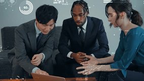 Group of multinational businessperson meeting in office and statistics data concept. - Powered by Shutterstock - Get 15% off with code: PIKWIZARD15