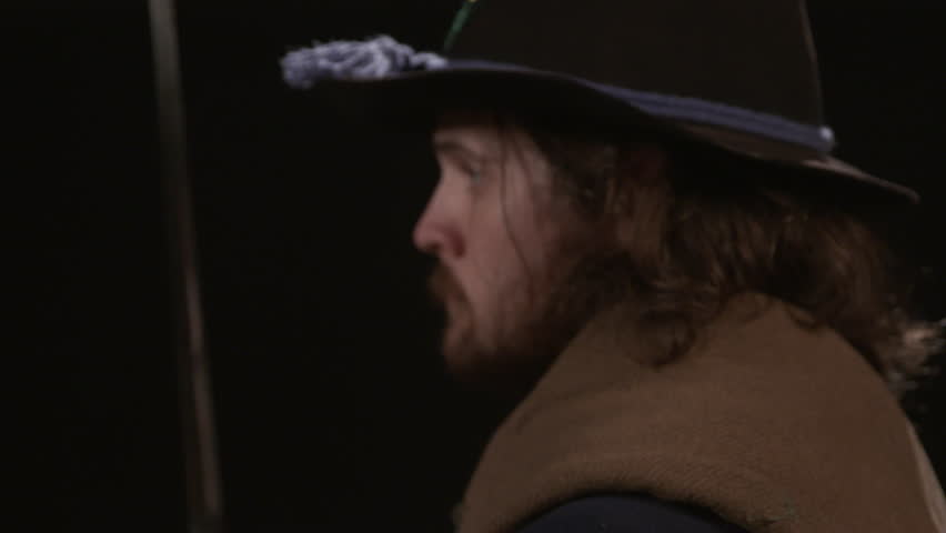 VIRGINIA - SEPTEMBER 2017 - Close details of Authentically recreated Civil War Union Army Soldier circa 1864, Sherman