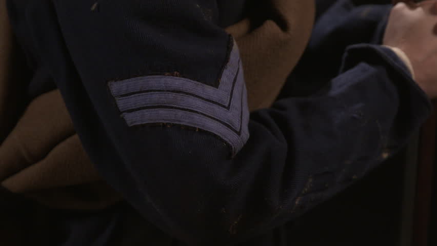 VIRGINIA - SEPTEMBER 2017 - Close details of Authentically recreated Civil War Union Army Soldier circa 1864, Sherman