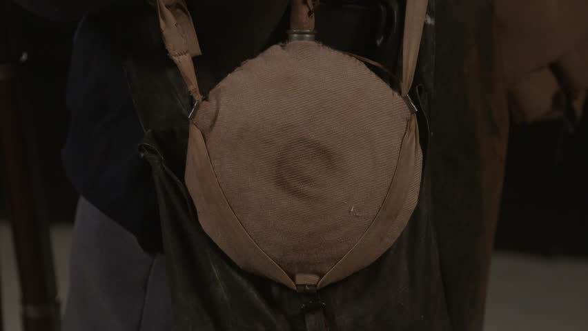 VIRGINIA - SEPTEMBER 2017 - Close details of Authentically recreated Civil War Union Army Soldier circa 1864, Sherman