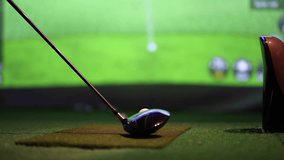 Golf club hitting ball in virtual simulation - Powered by Shutterstock - Get 15% off with code: PIKWIZARD15
