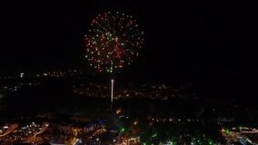 Aerial View Fireworks at Auto City , Prai, Pulau Pinang Malaysia.