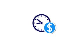 Time is money icon isolated on white background. Money is time. Stopwatch. 4K Video motion graphic .clock icon with money .