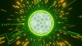 Seamless loop abstract global digital network. Green Network connection structure. Digital background. Binary code. Abstract digital disco ball. music performance. animation. stage visual - Powered by Shutterstock - Get 15% off with code: PIKWIZARD15