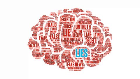 Lies word cloud on a white background.