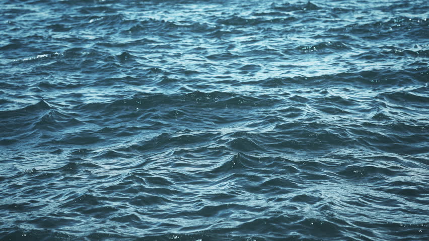 B roll - Slow motion movement of blue water surface ripples and waves, Water background