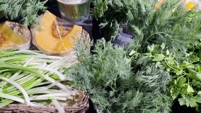 choosing green vegetable
  in the greengrocery