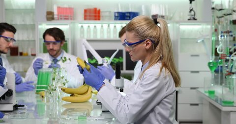 Team of Researchers Test New Treatment on Banana Injecting Chemistry Laboratory