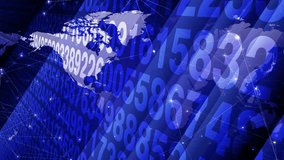 Data science counting numbers on world map using random algorithms for numerical code processing and machine learning simulations - Powered by Shutterstock - Get 15% off with code: PIKWIZARD15