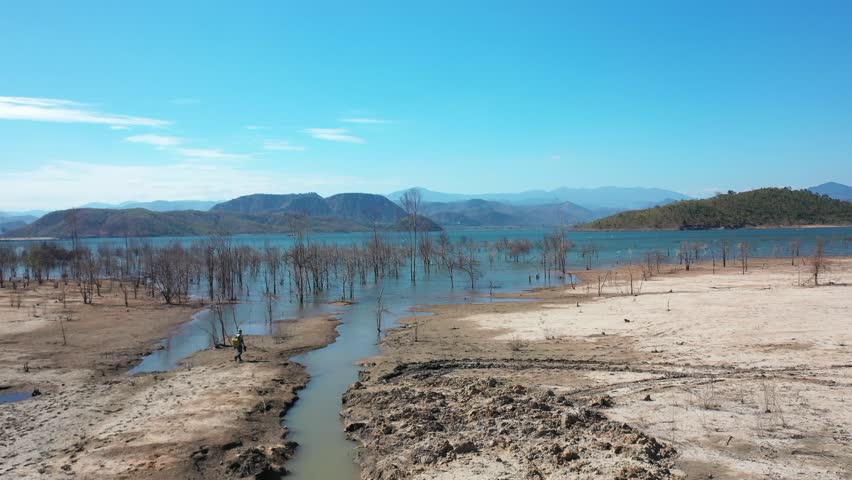 Flooded areas in the dry season dry trees