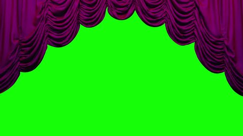 Violet  Austrian Theater Stage Curtain go UP and DOWN. Animation is looped. Chroma key. High quality video in 4k resolion.