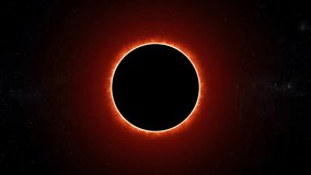 Solar eclipse isolated in background 3d rendered video clip