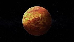 Venus planet isolated black background3d rendered video clip