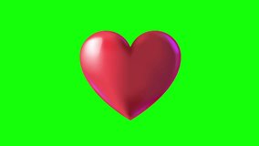 various kinds of heart shapes, animation, green screen background