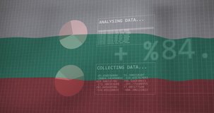 Animation of financial data processing over flag of bulgaria. Global finances, computing, patriotism and digital interface concept digitally generated video. - Powered by Shutterstock - Get 15% off with code: PIKWIZARD15