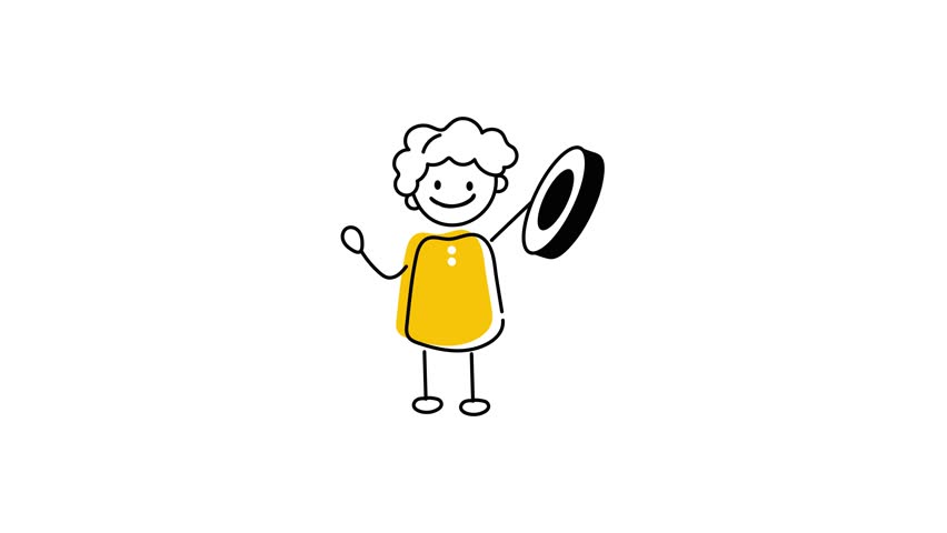 Premium doodle animated icon of girl playing tambourine  Royalty-Free Stock Footage #3459834493