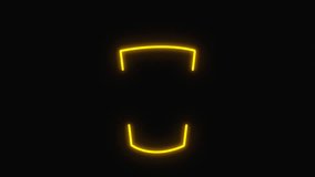 Animation of Neon Light Element with Icon of a Coffee Cup