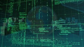 Animation of globe and digital data processing over black background. Global connections, computing and data processing concept digitally generated video. - Powered by Shutterstock - Get 15% off with code: PIKWIZARD15