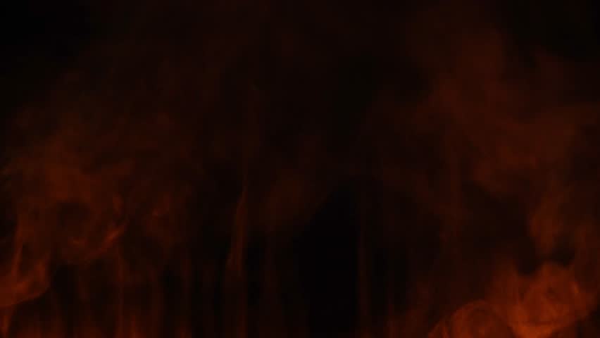 Red smoke dynamically flows on black background, fiery-themed visual effects.