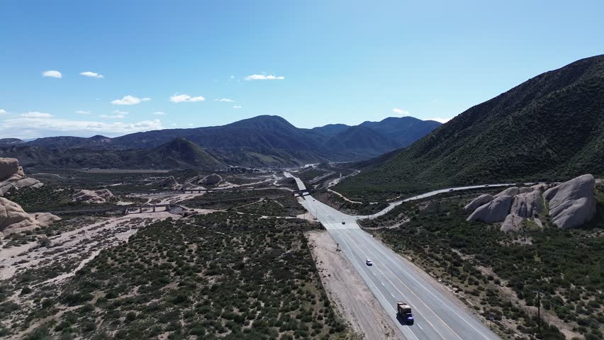 Aerial Cajon Pass 138 and 15 Pearblossom Llano San Bernardino