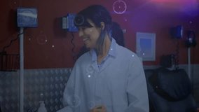 Animation of connections over biracial female doctor with patient in hospital. Global medicine, connections, computing and data processing concept digitally generated video. - Powered by Shutterstock - Get 15% off with code: PIKWIZARD15