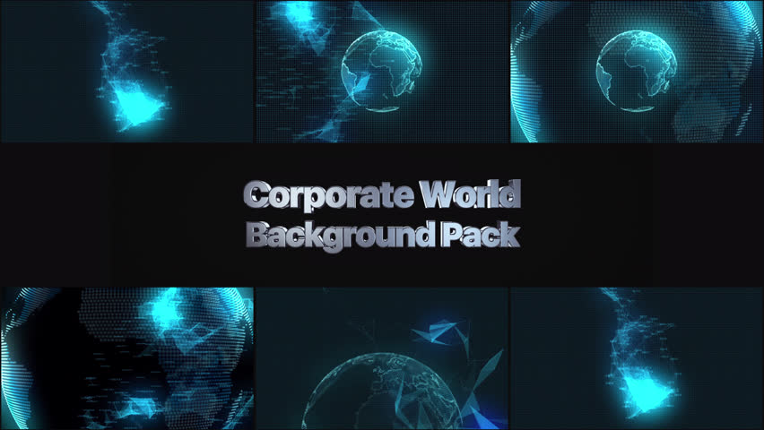 Corporate World Background Motion Graphics Pack is a futuristic collection of high-tech digital backgrounds. Pack contains animations of digital spinning planet, grid patterns, and abstract weave in