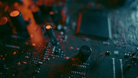 Integrated circuit board with processor close up. Electronic chip component on the blue printed pcb. Concept of computer hardware and digital computing of big data - Powered by Shutterstock - Get 15% off with code: PIKWIZARD15