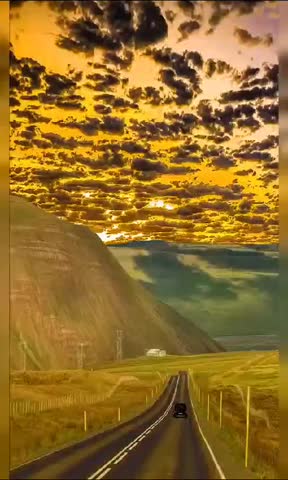 very very beautiful weather cloudy sky mountain road