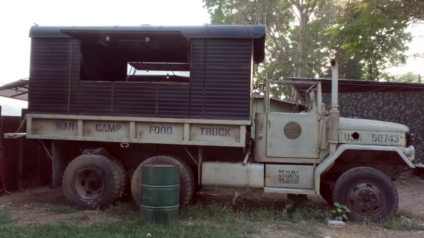 KANCHANABURI, THAILAND. February 12, 2024. The Remnants of the War from World War 2. The American Military truck. Royalty-Free Stock Footage #3460374277