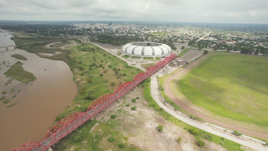 Aerial view of Estadio Unico Madre de Ciudades Stadium, Santiago del Estero, Argentina.