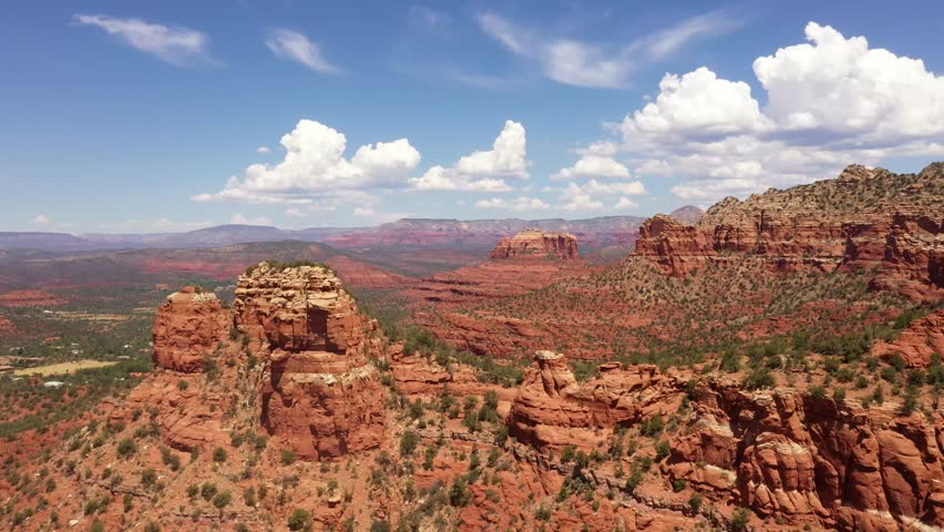 Sedona Aerial Video Footage 4K 30fps - Beautiful Forward Push, Orbit Shot, and Pull Back Reveal Shot