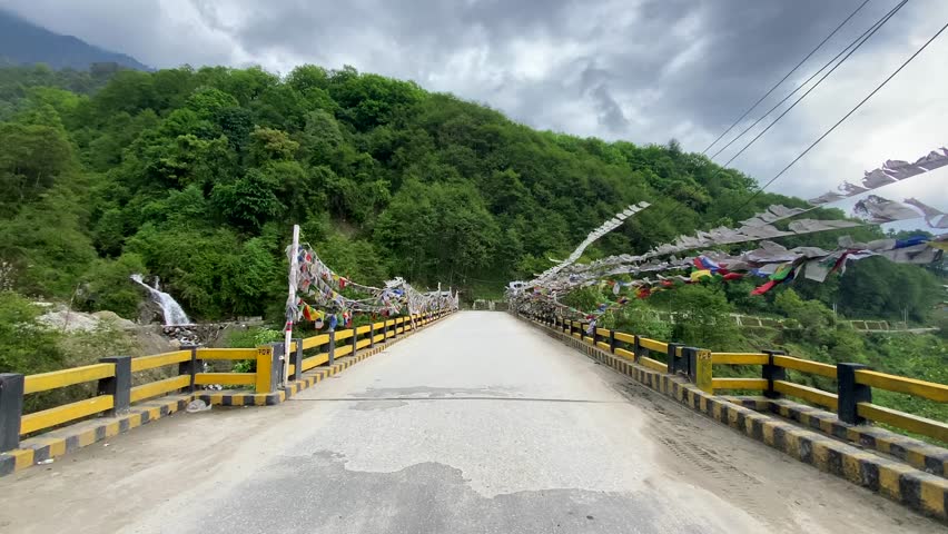 Menteng bridge near tawang in western arunachal Pradesh, India.