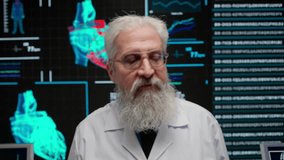 Pharmaceutical research company planning. Multiethnic doctors and scientists having meeting with heart diagnosis data visual graphic on big digital screen. - Powered by Shutterstock - Get 15% off with code: PIKWIZARD15