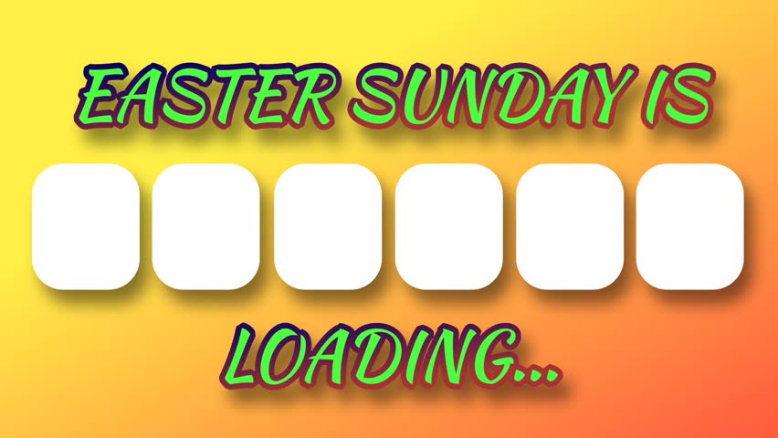 Easter Sunday is loading in different colour eggs. Easter Sunday concept. Royalty-Free Stock Footage #3460624445